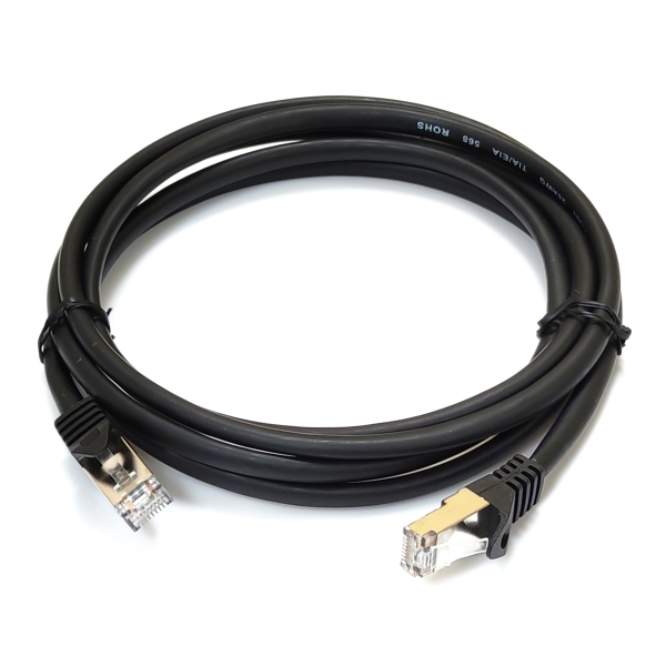 Патч-корд S/FTP, 0.5 м, кат. 6А, чорний, LW