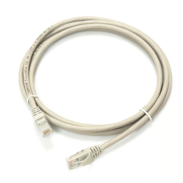 Патч-корд кат. 6A, 24AWG, RJ45-RJ45, сірий, 1 м, U/UTP, LSZH, Corning