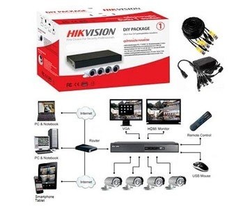 Комплект видеонаблюдения Hikvision DS-J142I/7104HGHI-F1 (4 out)
