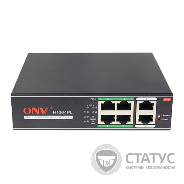 6-портовый PoE коммутатор ONV H1064PL
