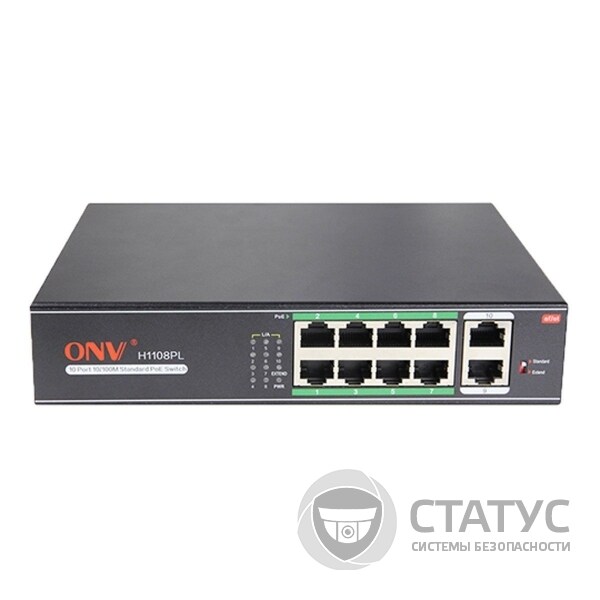 10-портовый PoE коммутатор ONV H1108PL