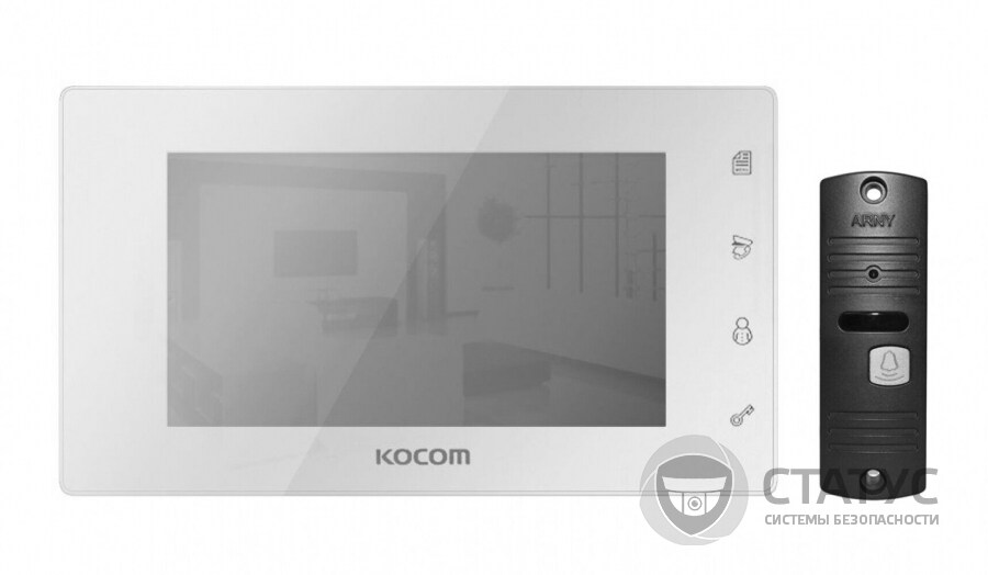 Комплект видеодомофона White (KCV-504 Mirror + AVP-05)