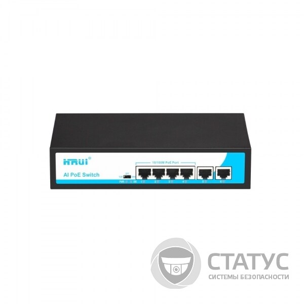 POE КОММУТАТОР 6-ПОРТОВЫЙ HONGRUI HR900-AF-42N МОЛНИЕЗАЩИТА 6 КВ