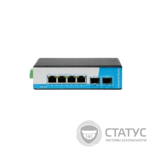 POE КОМУТАТОР 6-ТИ ПОРТОВЫЙ ИНДУСТР. HONGRUI HR600-BTGM-42S