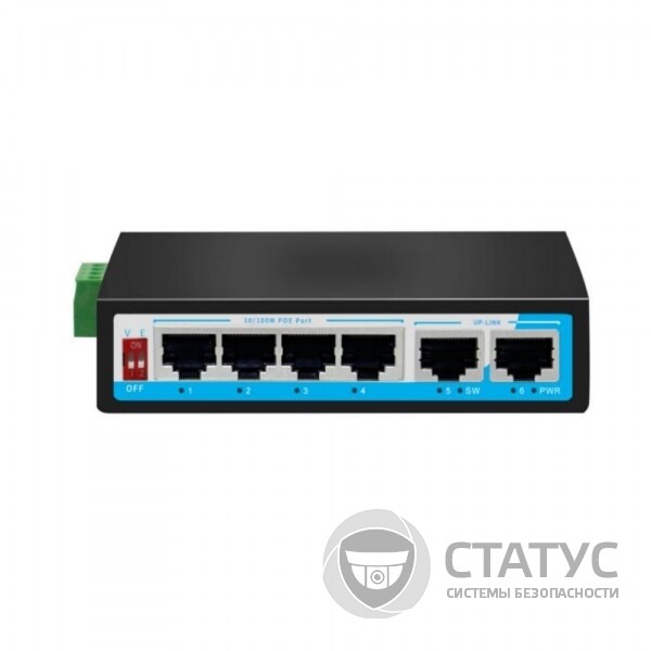 POE КОМУТАТОР 6-ТИ ПОРТОВЫЙ ИНДУСТР. HONGRUI HR500-AF-42