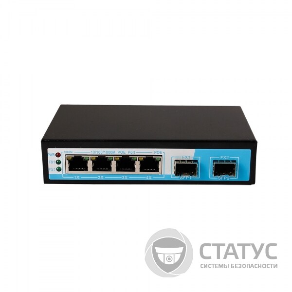 ГИГАБИТНЫЙ POE КОММУТАТОР 6-ПОРТОВЫЙ HONGRUI HR901-AFG-42S