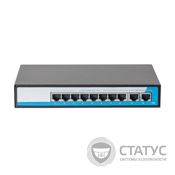 ГИГАБИТНЫЙ POE КОММУТАТОР 10-ПОРТОВЫЙ HONGRUI HR901-AFG-82N