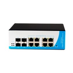 УПРАВЛЯЕМЫЙ ИНДУСТР. 12-ПОРТОВЫЙ ГИГАБИТ POE КОММУТАТОР HONGRUI HR600-AFG-84F-SFP