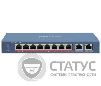 8-портовый неуправляемый POE коммутатор Hikvision DS-3E0310HP-E