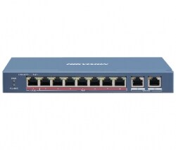 8-портовый неуправляемый POE коммутатор Hikvision DS-3E0310HP-E