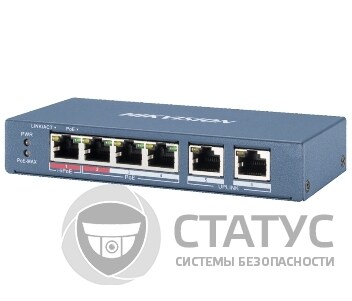 DS-3E0106HP-E 4-портовый неуправляемый POE коммутатор Hikvision