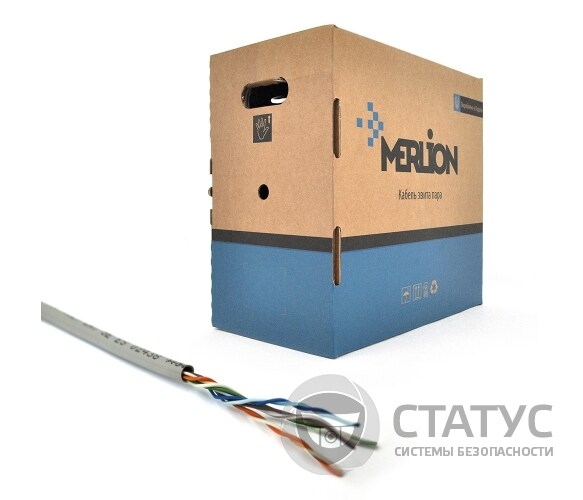 Кабель MERLION КПВ-ВП 4*2*0,48 (UTP-cat.5E), CU, оболочка ПВХ, для внутр. работ, 305м.