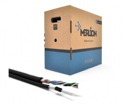 Кабель MERLION КППп-ВП 4*2*0,48 (UTP-cat.5E), СU, изоляция ПЭ, с проволока. 1,0 мм, для нар. работ, 305 м.