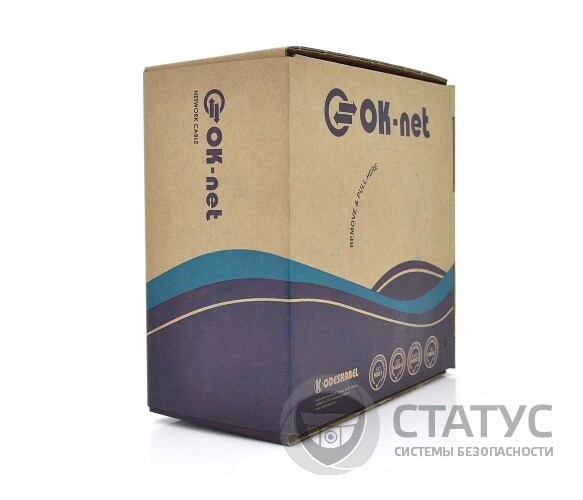 Кабель Одескабель КПВЭ-ВП (100) 24AWG 4P (FTP-cat.5E), OK-net, CU, экран., для внутр. работ, 305м.
