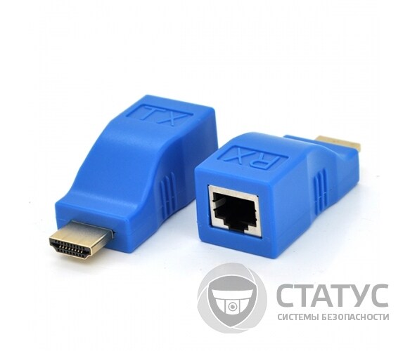 Одноканальный пассивный удлинитель HDMI сигнала по UTP кабелю по одной витой паре. Дальность передачи: до 30метров, 720P-cat5e, 1080Р- cat6e