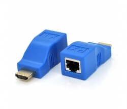 Одноканальный пассивный удлинитель HDMI сигнала по UTP кабелю по одной витой паре. Дальность передачи: до 30метров, 720P-cat5e, 1080Р- cat6e