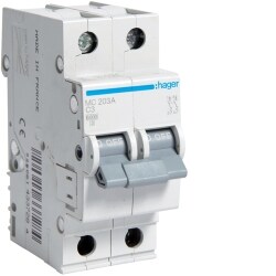 Автоматичний вимикач Hager 2Р 3А C (MC203A)