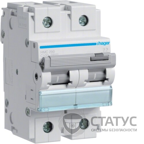 Автоматичний вимикач Hager 2P 16кА 100A C (HMC290)
