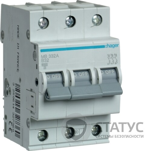 Автоматичний вимикач 3P 6kA B-32A 3M (MB332A)
