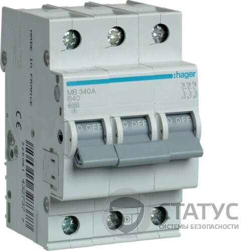 Автоматичний вимикач 3P 6kA B-40A 3M (MB340A)