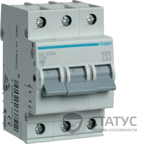 Автоматичний вимикач 3P 6kA C-32A 3M (MC332A)