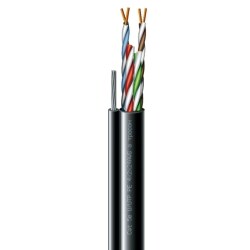 Cat. 5e U/UTP РЕ steel cord 4x2x24 AWG (k) трос (70910181) бухта 305м Кабель кручена пара ЗЗКМ (UTP мідь вуличний з тросом)