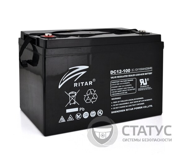 Аккумуляторная батарея CARBON RITAR DC12-100C, Black Case, 12V 100.0Ah