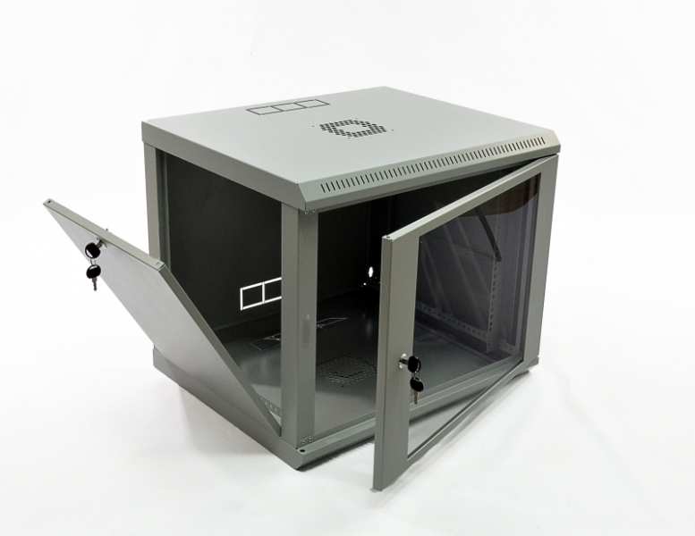 Шкаф 9U, 600х500х507 мм (Ш*Г*В), эконом, акриловое стекло, серый
