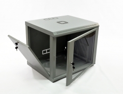 Шкаф 9U, 600х500х507 мм (Ш*Г*В), эконом, акриловое стекло, серый