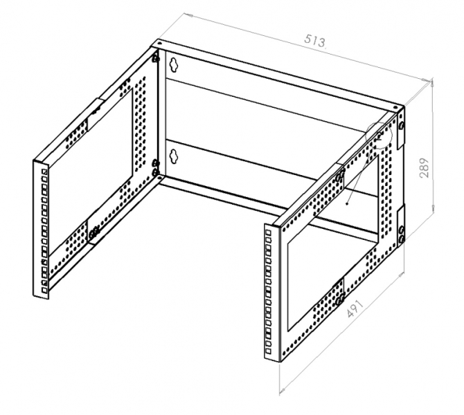 Кронштейн настенный 19 6U, глубь. 280 ... 480мм, черный