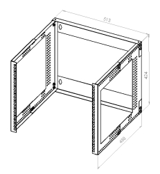 Кронштейн настенный 19 9U, глубь. 280 ... 480мм, черный