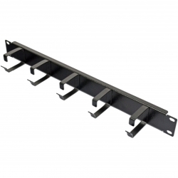 Кабельный организатор 1U с 5 металлическими кольцами, черный