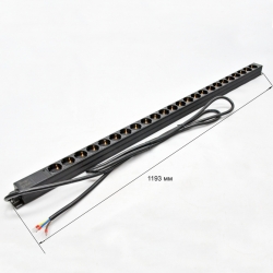 Блок на 24 роз. нем. станд., 32А, с индикат., шнур 3х4 мм2, 3 м