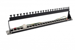 Патч-панель под 24 модуля Keystone, 1U, с задним организатором, EPNew