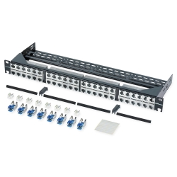 Патч-панель на 48 портов с модулями S500 FutureCom 6A, 1U, 19 , черная, Corning