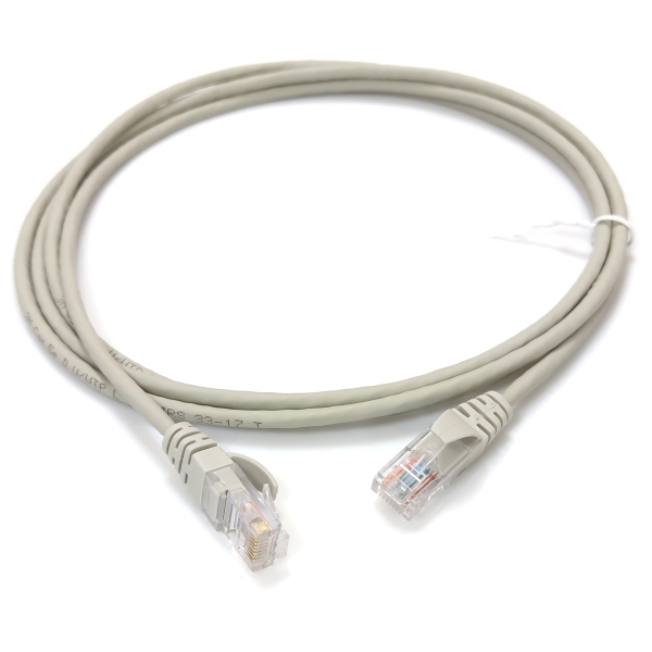 Патч-корд кат. 5е, 26AWG Slim, D4мм, RJ45-RJ45, серый, 1м, U/UTP, LSZH, Corning