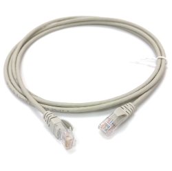 Патч-корд кат. 5е, 26AWG Slim, D4мм, RJ45-RJ45, серый, 3м, U/UTP, LSZH, Corning
