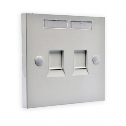 Рамка 86×86 под два модуля KeyStone, с шторкой, EPNew