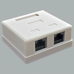 Розетка 2хRJ45 UTP, белая, Kingda