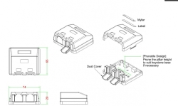 Розетка настенная для 2хRG45 без модулей KeyStone