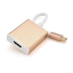 Конвертер Type-C (папа) на HDMI(мама) 10cm, GOLD, 4K / 2K, Пакет
