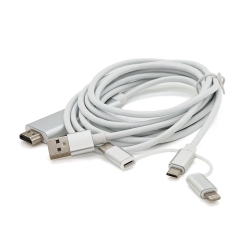 Конвертер MHL Type-C / Micro / Lighting (папа) + USB (папа) = HDMI(папа) 1.8м, Black, 4K / 2K, BOX