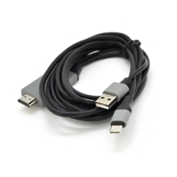 Конвертер MHL Type-C (папа) + USB (папа) = HDMI(папа) 2.0м, Black, 4K / 2K, BOX