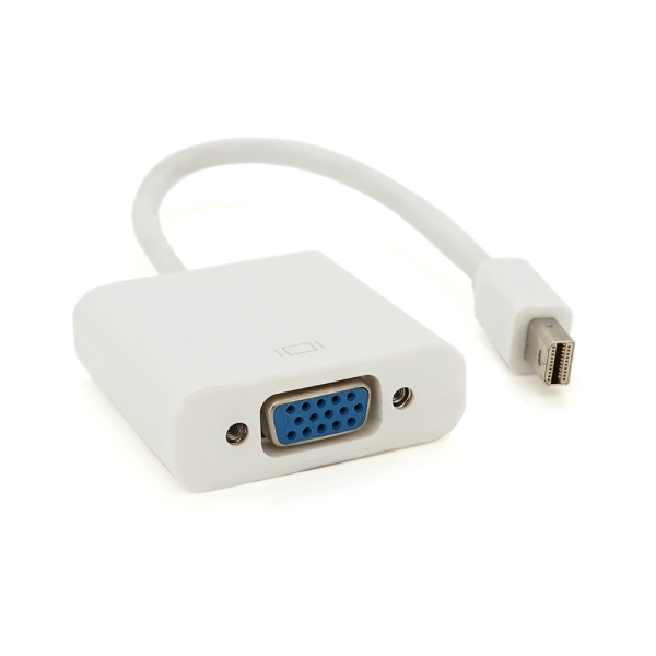 Конвертер mini Display Port (папа) на VGA(мама) 30cm, White, 4K / 2K, Пакет