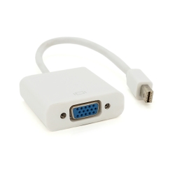 Конвертер mini Display Port (папа) на VGA(мама) 30cm, White, 4K / 2K, Пакет