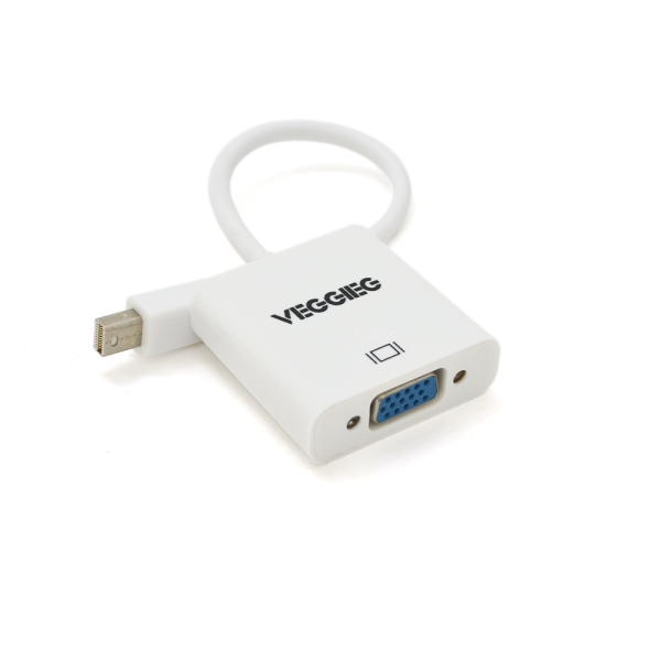 Конвертер VEGGIEG MV-W MiniDisplay Port (папа) на VGA(мама), 25cm, White, Пакет