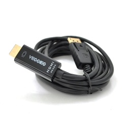Кабель VEGGIEG DH-403 Display Port (папа) на HDMI(папа) 3m, Black, Пакет