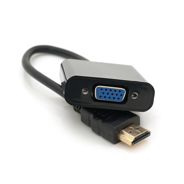Конвертер HDMI (папа) на VGA(мама) 10cm, Black, 4K / 2K, Пакет Q250
