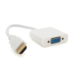 Конвертер HDMI (папа) на VGA(мама) 10cm, White, 4K / 2K, Пакет Q250
