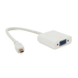 Конвертер micro HDMI (папа) на VGA(мама) 30cm, White, 4K / 2K, Пакет